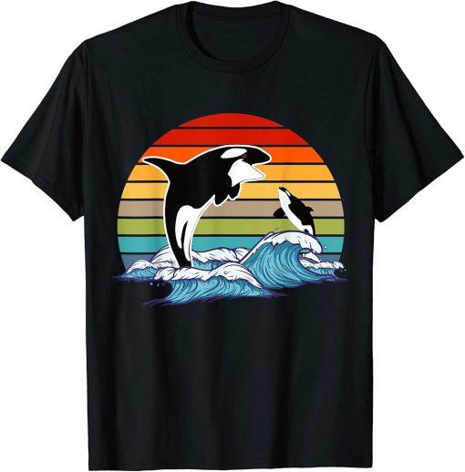 Retro Orca Killer Whale T-Shirt