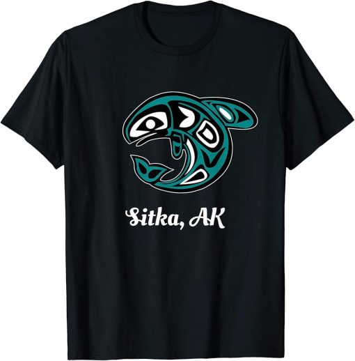 Sitka Alaska Native American Tribal Orca Killer Whale T-Shirt