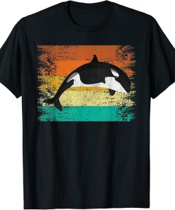 Whale Lover Marine Scientist Biology Retro Orca Whale T-Shirt