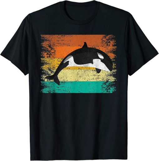 Whale Lover Marine Scientist Biology Retro Orca Whale T-Shirt