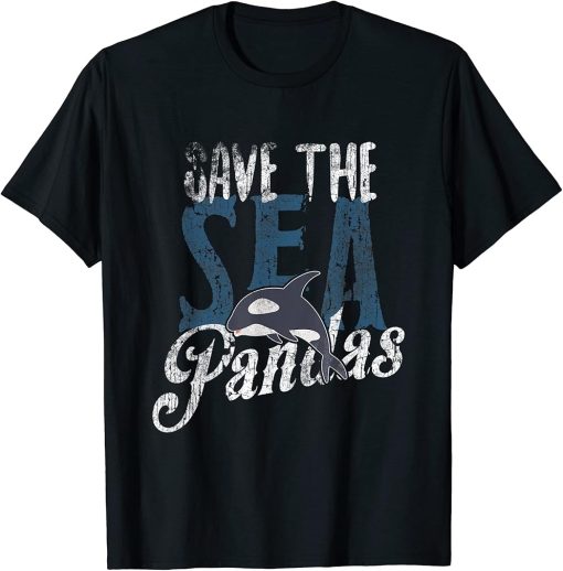 Save The Sea Pandas T Shirt Orca Tee Earth Day Gift